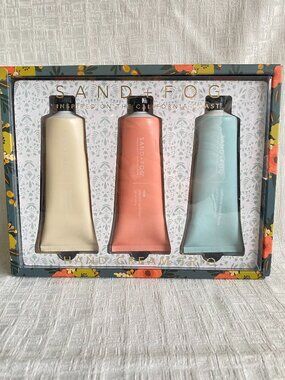 Sand + Fog Hand Cream Trio Set California Beach House Rose Shea Butter NIB